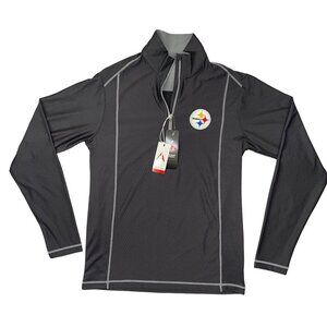 NWT Official NFL Pittsburgh Steelers SMALL Contrast Stitch Striped Quarter Zip